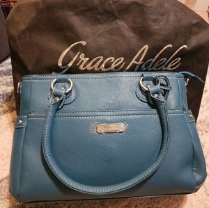 Grace Adele Teal Tote Bag Purse